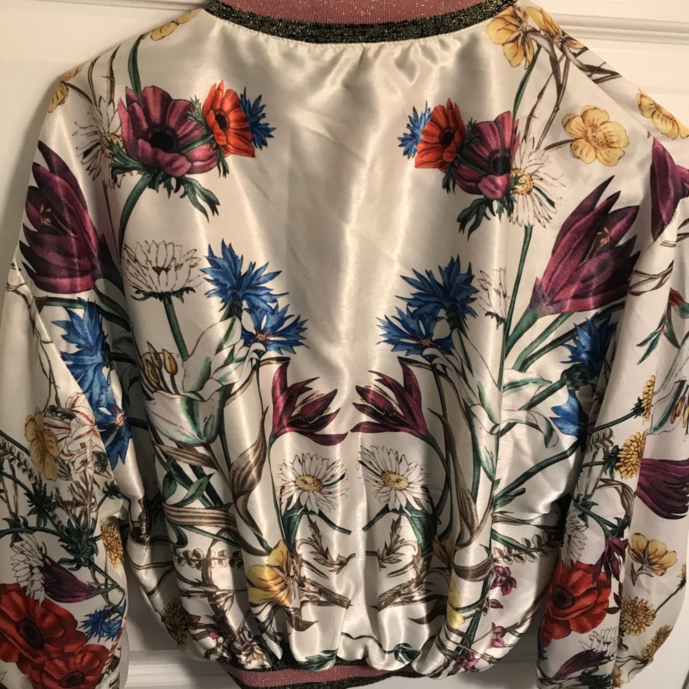 Anthropologie Ruby Floral Bomber jacket